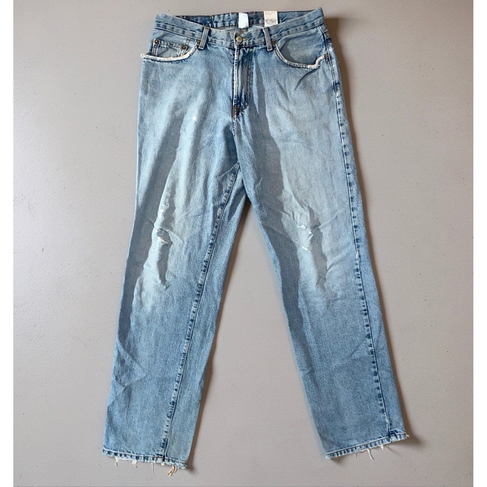 Vintage Lucky Brand Dungarees Mens 32 Blue Jeans Distressed USA Made 71QT031